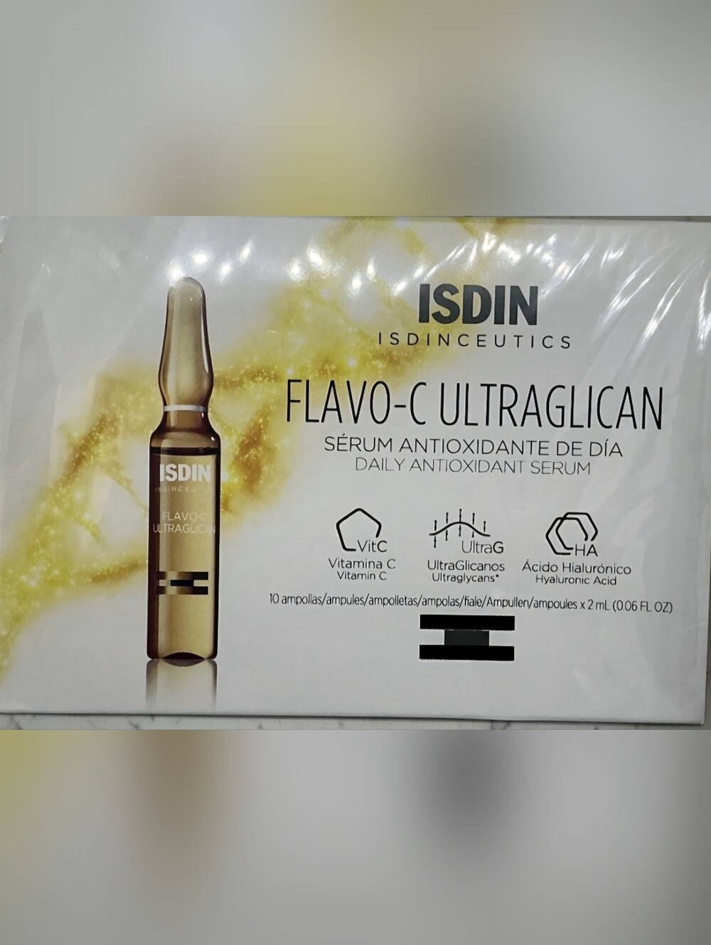 Isdin Flavo-C Ultraglican Daily Antioxidant Serum - 10 Ampules 2ml Each